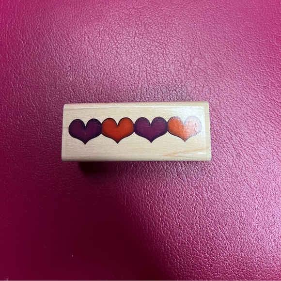 Stampabilities Row Of Hearts Love CR1002 Rubber Stamp Wood - Picture 1 of 4